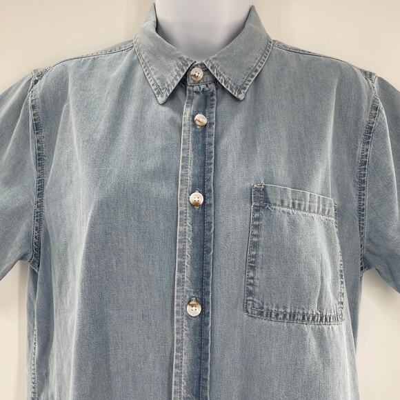 PacSun Modern Amusement Jean Short Sleeve Denim Chambray Unisex Shirt S - Picture 4 of 10